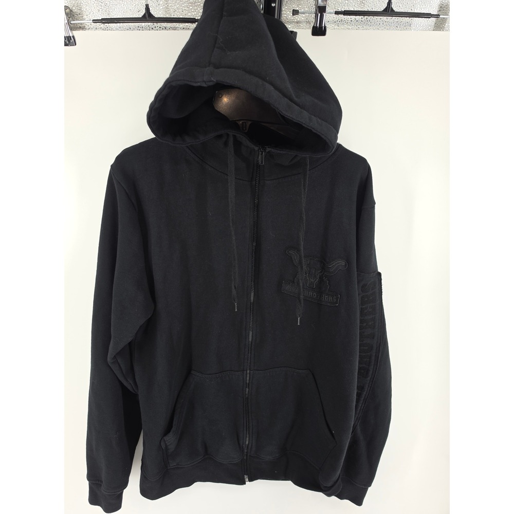 Roundabout Limited Edition Meat Brothers Black Zip Hoodie Steer Skull Mens XL